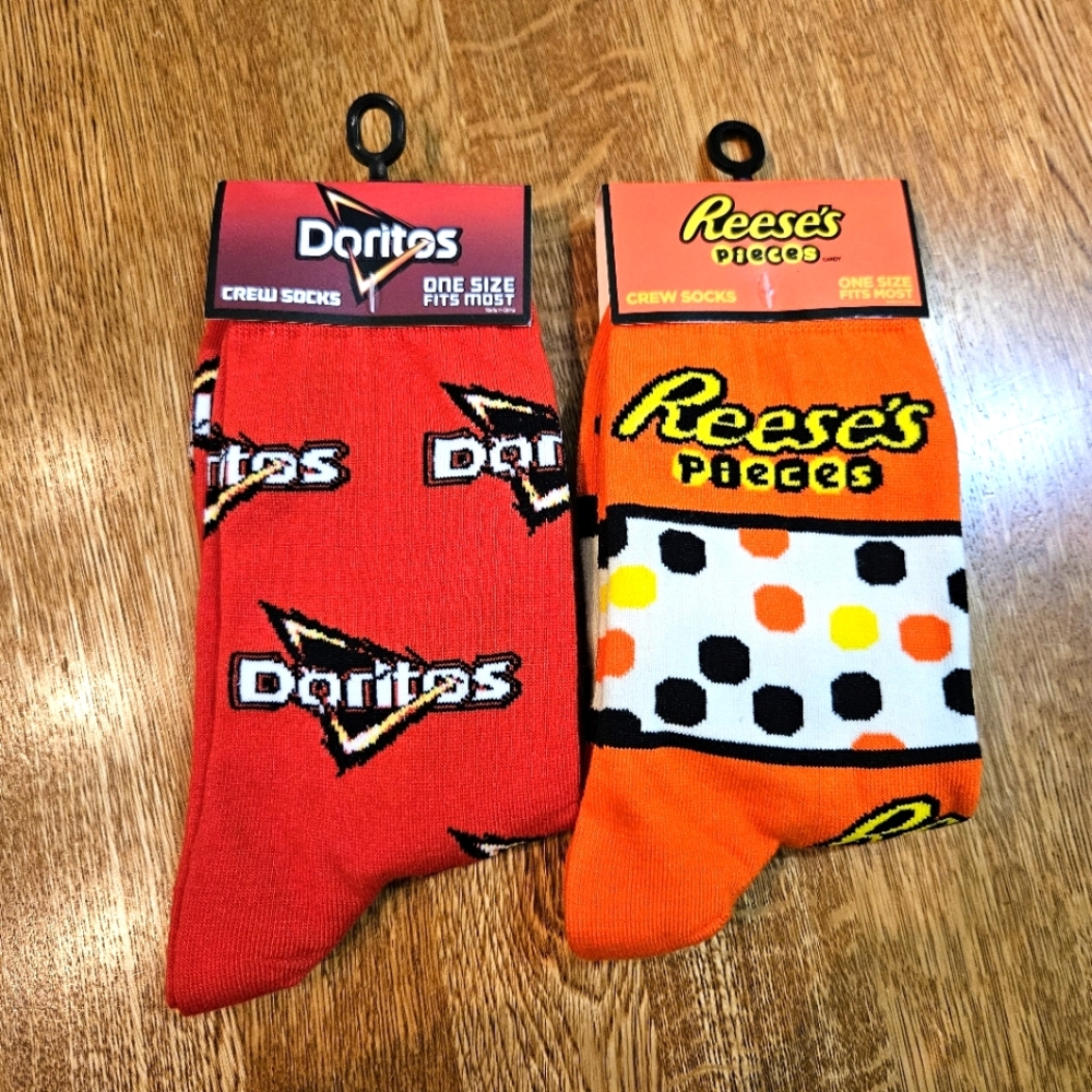 Doritos/Reeses Crew Socks, NWT